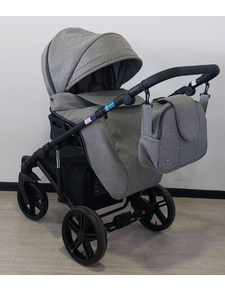 Adbor-Бебешка количка Piuma 3в1 цвят: син лен