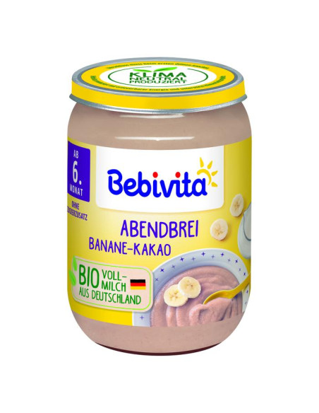 BEBIVITA БИО Млечна каша, Банан и какао 14602, храна за бебе, 190 гр