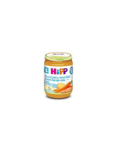 HIPP 9% ДДС Морков, картоф, дива сьомга 6105, пюре, 190 гр
