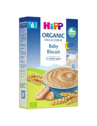 HIPP 9% ДДС 2965 "Лека нощ" с бисквити, инстантна каша, 250 гр