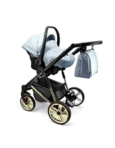 Adbor-бебешка количка 3в1 Avenue 3D: светло син...