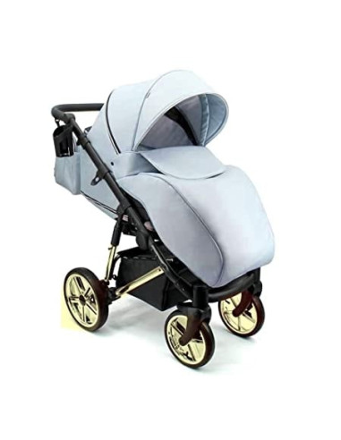 Adbor-бебешка количка 3в1 Avenue 3D: светло син...