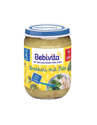 BEBIVITA 9% ДДС Броколи, пуешко 1730, пюре, 190 гр