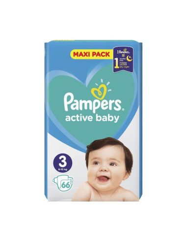 PAMPERS Active Baby Миди VPP, пелени, S3, 66бр.
