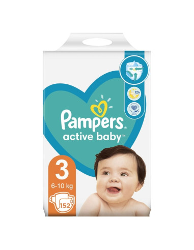 PAMPERS Active Baby Размер 3, пелени, MB, 152 бр.