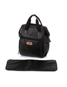 Раница/Чанта за количка черна кожа