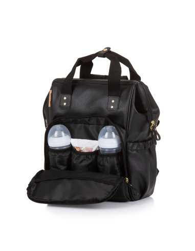 Раница/Чанта за количка черна кожа