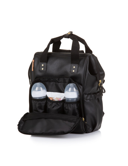 Раница/Чанта за количка черна кожа