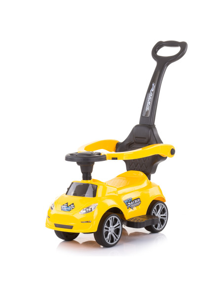 Кола за яздене с дръжка Турбо жълта