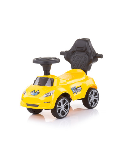 Кола за яздене с дръжка Турбо жълта