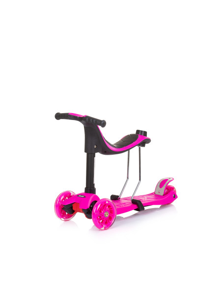 Скутер "Мулти Плюс"с дръжка розов