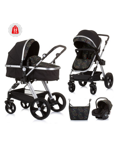 Детска количка+стол"Хавана" обсидиан/лис