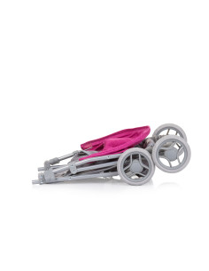 Количка за кукли "Алис" сиво/розов лен 2