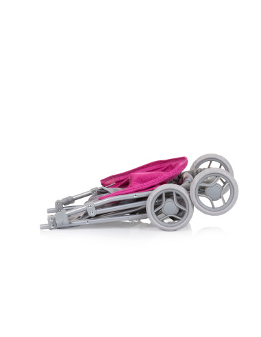 Количка за кукли "Алис" сиво/розов лен