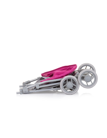 Количка за кукли "Алис" сиво/розов лен