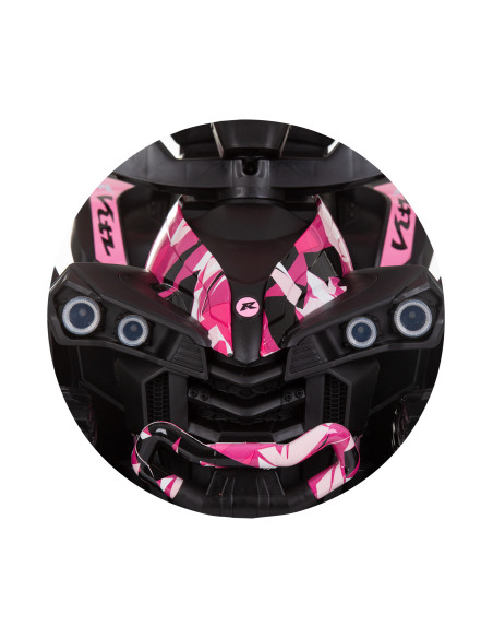 Количка за яздене с дръжка "ATV" бял/роз