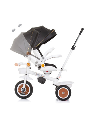 Триколка със сенник Маратон черно/бяла