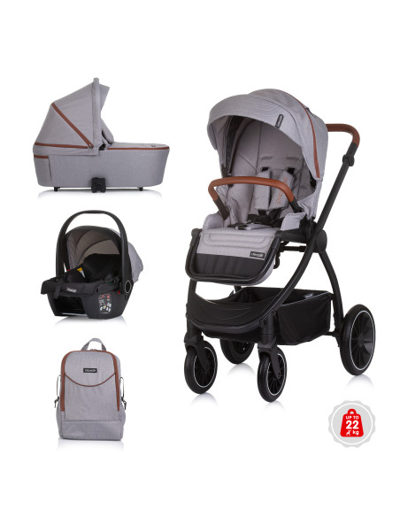 Детска количка 3 в1"Престиж"облачно сиво