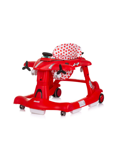 Детска проходилка 3 в1"Самолетче"червена