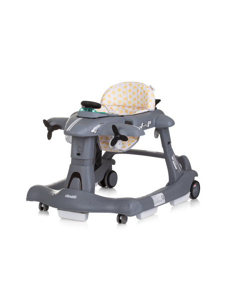 Детска проходилка 3 в1"Самолетче" сива