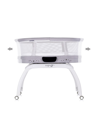 Кошара-люлка с LED дисплей "Sogno" сива