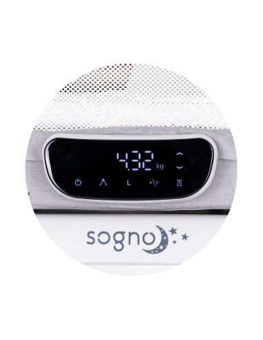 Кошара-люлка с LED дисплей "Sogno" сива