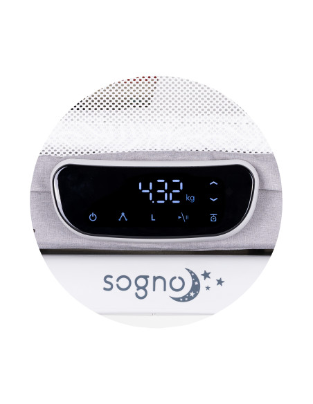 Кошара-люлка с LED дисплей "Sogno" сива