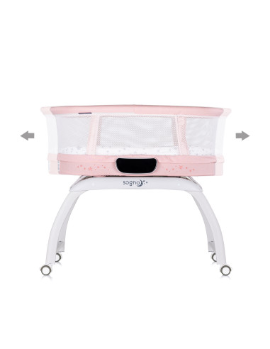 Кошара-люлка с LED дисплей "Sogno" розов