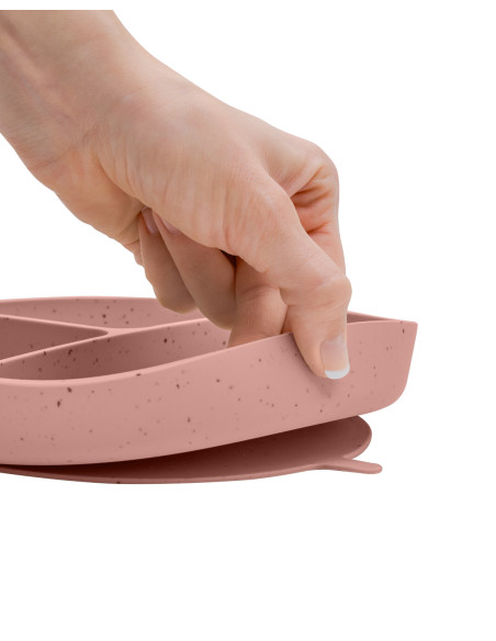 Чиния с отделения и вакуумно дъно Platinum Silicone Blush