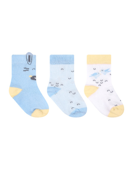 Бебешки чорапи с 3D уши Stripy Friends 6-12м