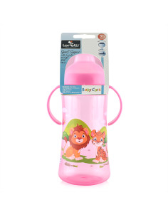 СПОРТНА БУТИЛКА С ДРЪЖКИ И МЕК Н-К 330МЛ РОЗОВА 2