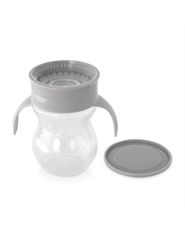 ЧАША НЕРАЗЛИВАЩА 360 ГРАДУСА СИВА 270ml с дръжки