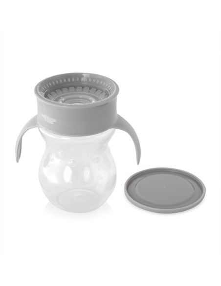 ЧАША НЕРАЗЛИВАЩА 360 ГРАДУСА СИВА 270ml с дръжки