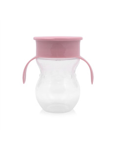 ЧАША НЕРАЗЛИВАЩА 360 ГРАДУСА РОЗОВА 270ml с дръжки