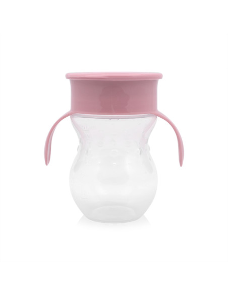 ЧАША НЕРАЗЛИВАЩА 360 ГРАДУСА РОЗОВА 270ml с дръжки