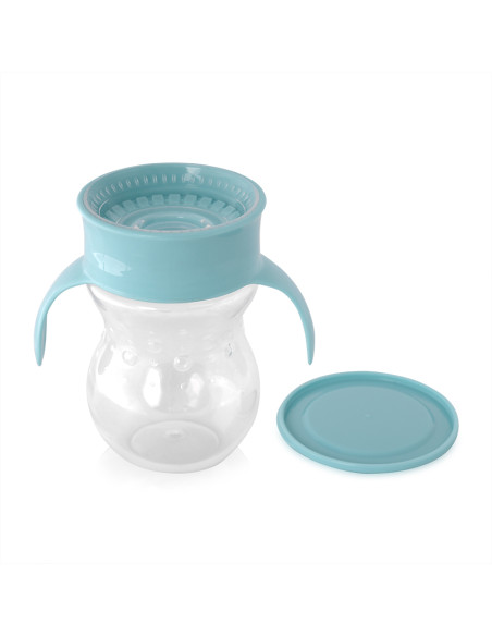 ЧАША НЕРАЗЛИВАЩА 360 ГРАДУСА СИНЯ 270ml с дръжки