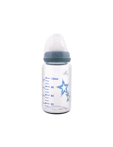 СТЪКЛЕНО ШИШЕ ANTI COLIC 120 МЛ MOONLIGHT BLUE