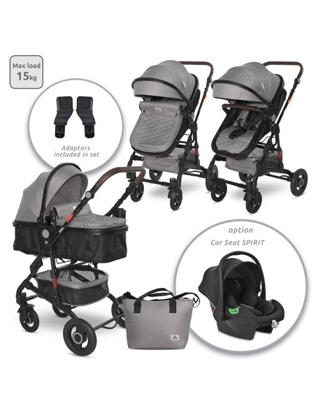 Д.КОЛИЧКА ALBA PREMIUM OPALINE GREY+АДАПТОРИ