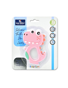 СИЛИКОНОВА ГРИЗАЛКА ДИНО LUCKY РОЗОВА 2