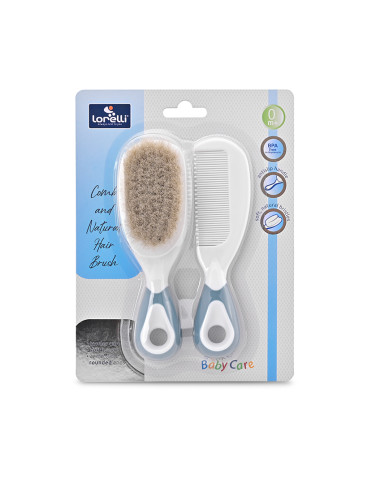 ГРЕБЕН И ЧЕТКА С ЕСТЕСТВЕН КОСЪМ MOONLIGHT BLUE