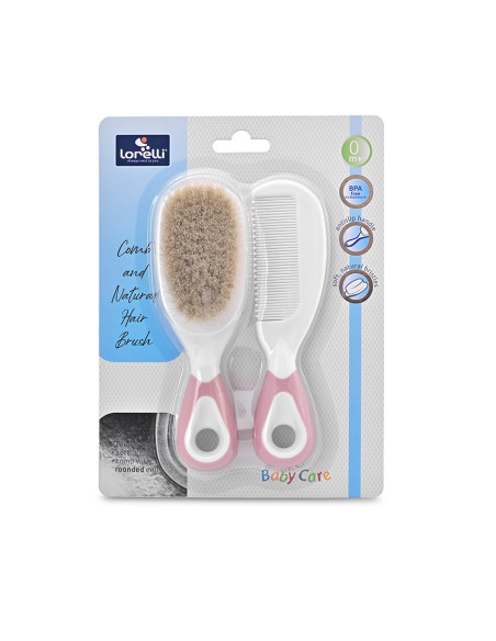 ГРЕБЕН И ЧЕТКА С ЕСТЕСТВЕН КОСЪМ BLUSH PINK