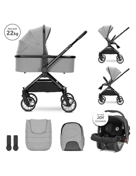 Д.КОЛИЧКА REYA 3in1 GREY с реверсивна дръжка