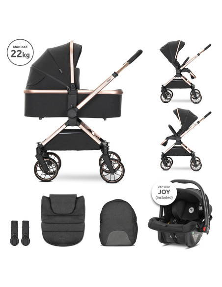 Д.КОЛИЧКА REYA 3in1 BLACK JASPER с реверсивна дръж