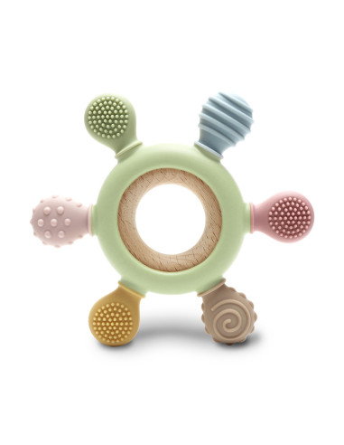 СИЛИКОНОВА ГРИЗАЛКА С БУК РУЛ NATURAL FRESH GREEN