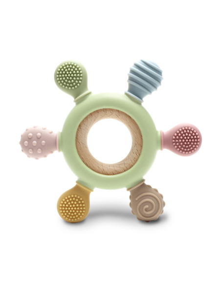 СИЛИКОНОВА ГРИЗАЛКА С БУК РУЛ NATURAL FRESH GREEN