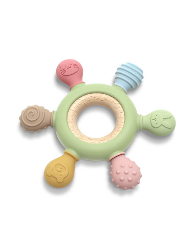 СИЛИКОНОВА ГРИЗАЛКА С БУК РУЛ NATURAL FRESH GREEN