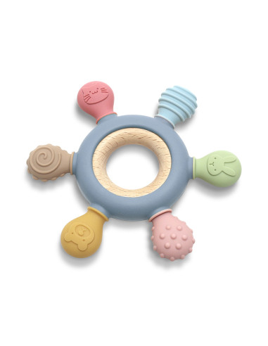 СИЛИКОНОВА ГРИЗАЛКА С БУК РУЛ NATURAL GREY