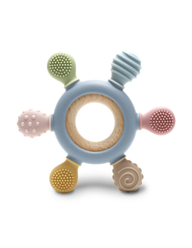 СИЛИКОНОВА ГРИЗАЛКА С БУК РУЛ NATURAL GREY