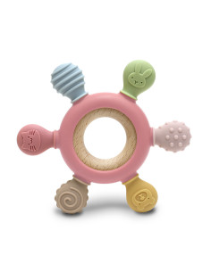 СИЛИКОНОВА ГРИЗАЛКА С БУК РУЛ NATURAL DEEP PINK