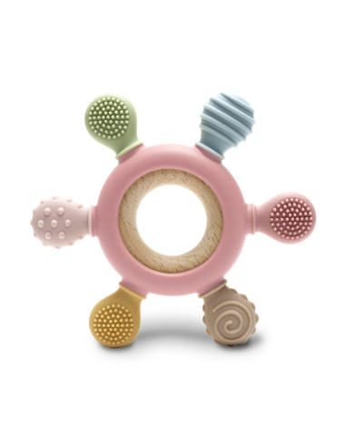 СИЛИКОНОВА ГРИЗАЛКА С БУК РУЛ NATURAL DEEP PINK